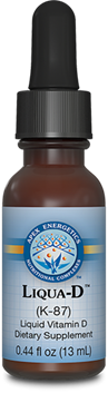 Apex Energetics Liqua-D 0.44 oz liquid vitamin D supplement in a brown dropper bottle with blue label, front view