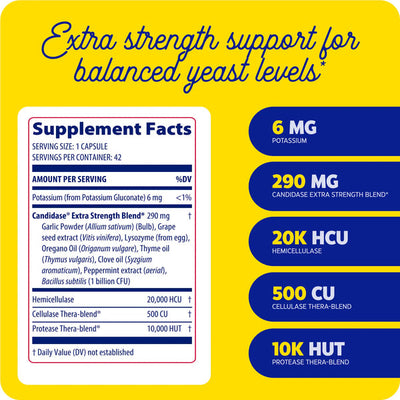 Enzymedica Enzymedica Candidase Extra Strength – Yeast Balance Enzyme Formula, 42 Capsules