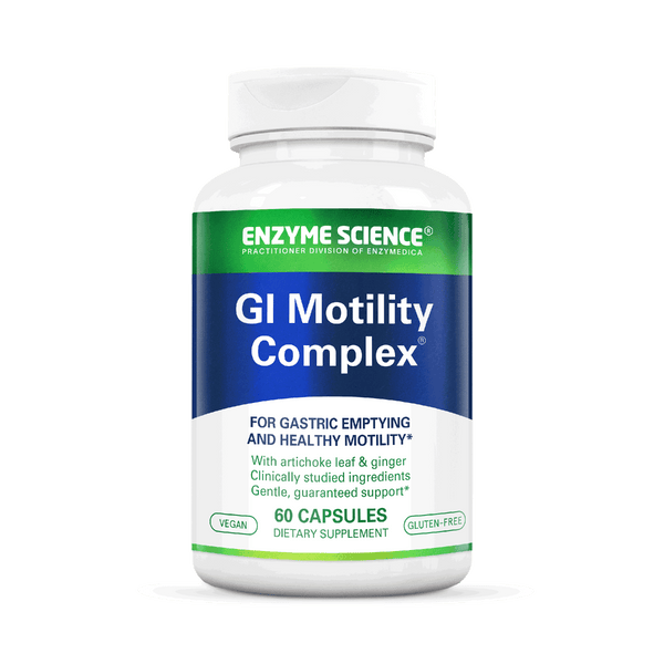 Enzyme Science GI Motility Complex 60 Capsules bottle front with blue, green and white label for digestive support
