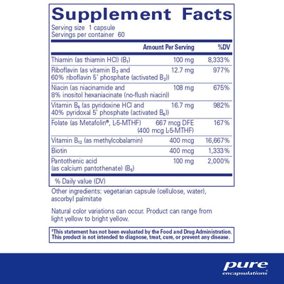 Pure Encapsulations B-Complex Plus – Activated B-Complex Formula, 60 Capsules