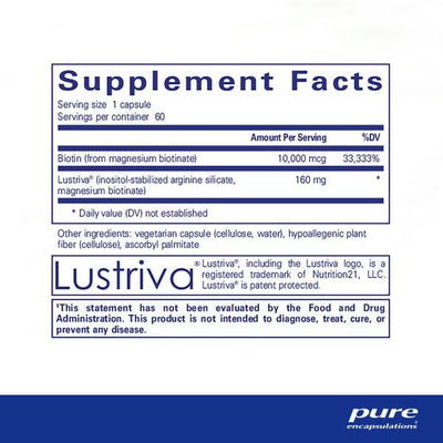 Pure Encapsulations Biotin Complex Hair and Skin 10,000 mcg – Hair Skin and Nail Support, 60 Capsules