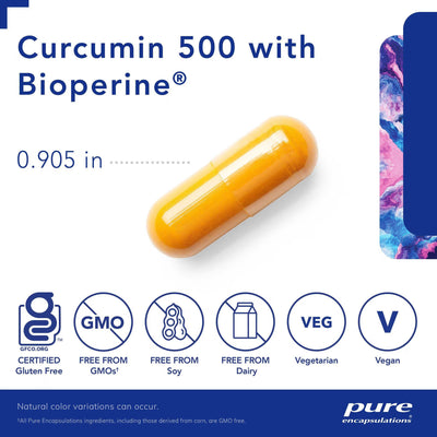 Pure Encapsulations Curcumin 500 with BioPerine 500 mg – Turmeric Curcumin Complex, 120 Capsules