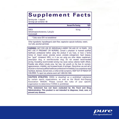 Pure Encapsulations DHEA 10 mg – Adrenal and Mood Support, 60 Capsules