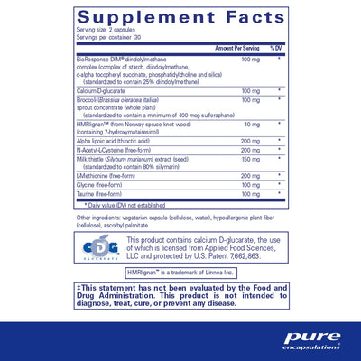 Pure Encapsulations DIM Detox – Hormone and Liver Detox Support, 60 Capsules
