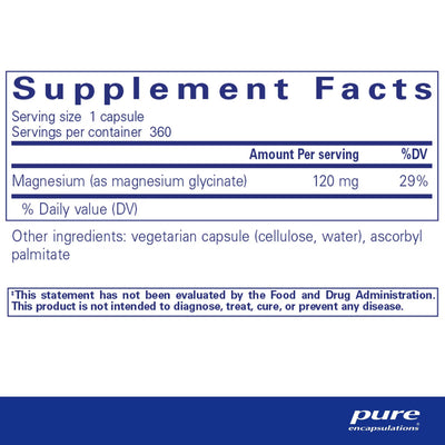 Pure Encapsulations Magnesium Glycinate 120 mg – Gentle Magnesium Mineral Support, 360 Capsules