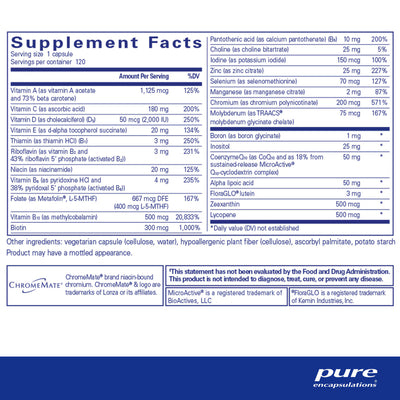 Pure Encapsulations O.N.E. Multivitamin – Once-Daily Multivitamin, 120 Capsules