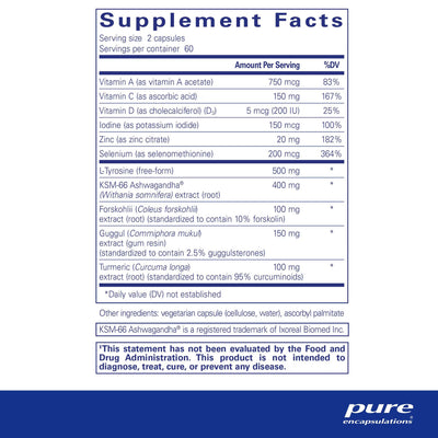 Pure Encapsulations Thyroid Support Complex – Comprehensive Thyroid Function Formula, 120 Capsules