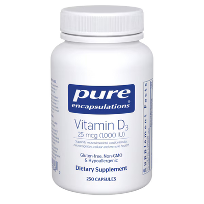 Pure Encapsulations Vitamin D3 1,000 IU – Bone And Immune Support, 250 Capsules