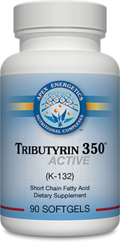Apex Energetics Tributyrin 350 Active 90 softgels bottle front with blue and white label design