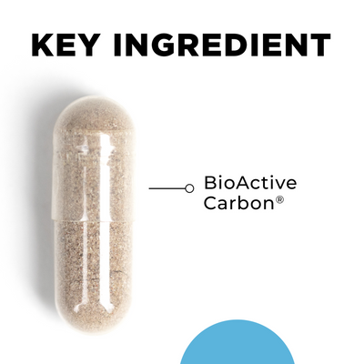 CellCore Biosciences BC-ATP capsule highlighting key ingredient BioActive Carbon on a clean white background