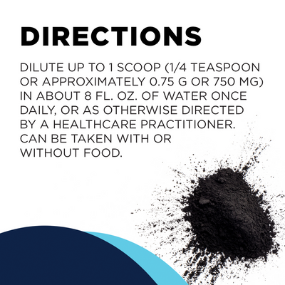 CellCore Biosciences Carboxy 2.8 oz directions panel with text instructions and a black powder splash graphic