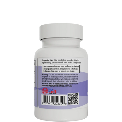 Integrative Peptides CerebroPep 30 Capsules bottle back showing supplement facts, usage directions, barcode and QR code label