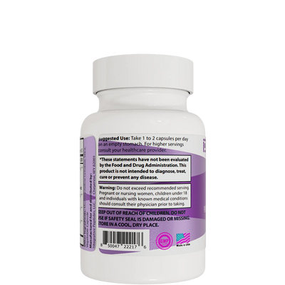 Integrative Peptides CogniPep 60 Capsules bottle back showing supplement facts, usage directions, and safety warnings on label