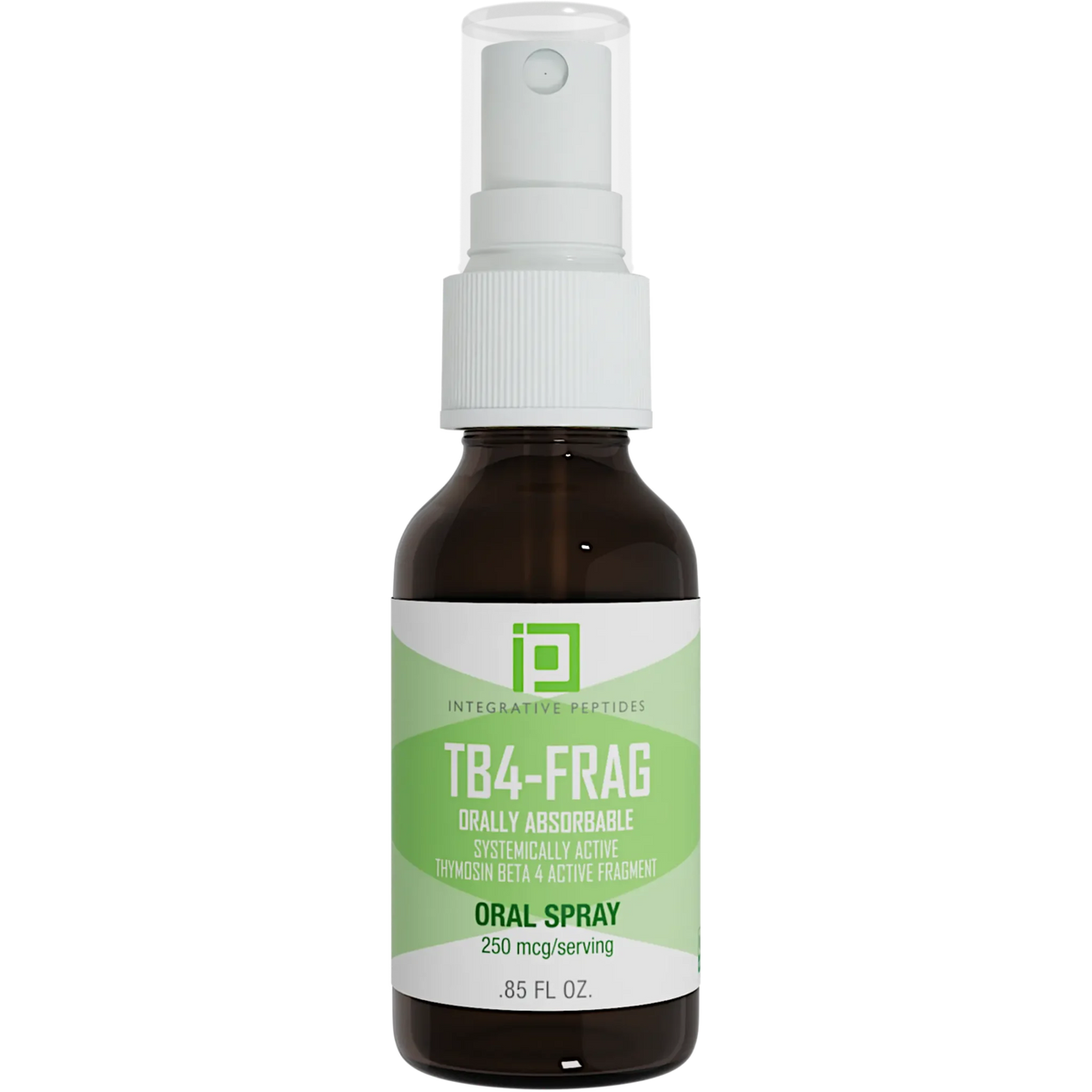 Integrative Peptides TB4-Frag Spray 0.85 oz brown bottle with white and green label and white pump top