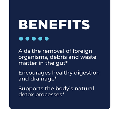 CellCore Para 1 120 Capsules benefits graphic listing gut cleansing, digestion support, and natural detox support