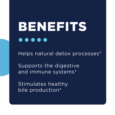 CellCore Biosciences Advanced TUDCA benefits text listing detox, digestive and immune support, and healthy bile production