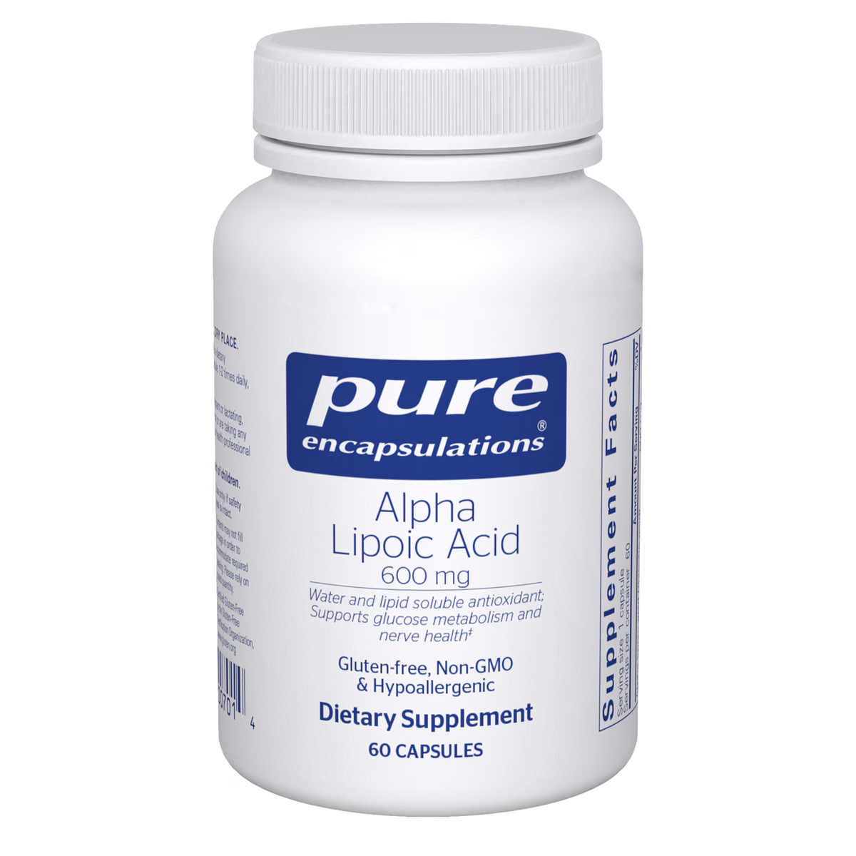Pure Encapsulations Alpha Lipoic Acid 600 mg – Antioxidant Metabolic Support, 60 Capsules