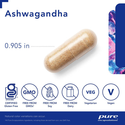 Pure Encapsulations Ashwagandha 500 mg – Stress Resilience Herbal Extract, 60 Capsules