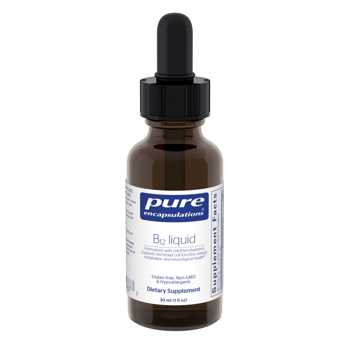 Pure Encapsulations B12 Liquid 1,000 mcg – Methylcobalamin B12 Liquid, 30 mL