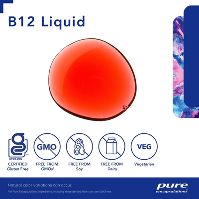 Pure Encapsulations B12 Liquid 1,000 mcg – Methylcobalamin B12 Liquid, 30 mL