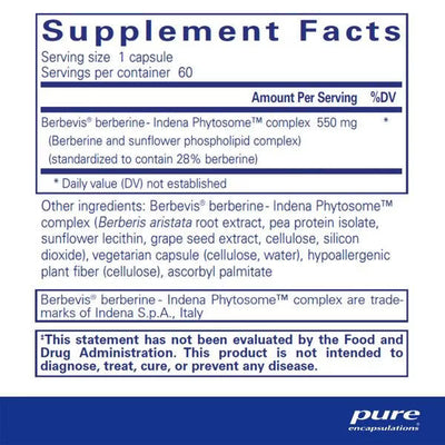 Pure Encapsulations Berberine UltraSorb 550 mg – Metabolic and Cardiovascular Support, 60 Capsules