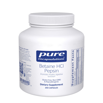 Pure Encapsulations Betaine HCl Pepsin – Stomach Acid and Protein Digestion, 250 Capsules