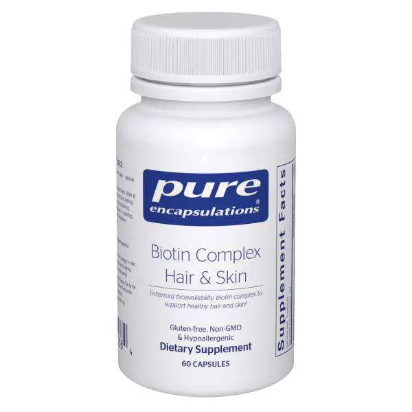 Pure Encapsulations Biotin Complex Hair and Skin 10,000 mcg – Hair Skin and Nail Support, 60 Capsules