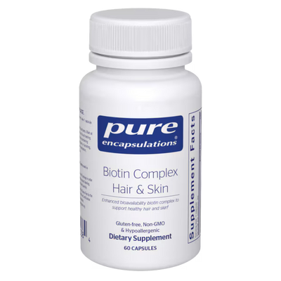 Pure Encapsulations Biotin Complex Hair and Skin 10,000 mcg – Hair Skin and Nail Support, 60 Capsules