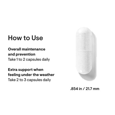 Thorne Vitamin C with Flavonoids 90-count capsule close-up with usage directions and 0.854 in (21.7 mm) size text