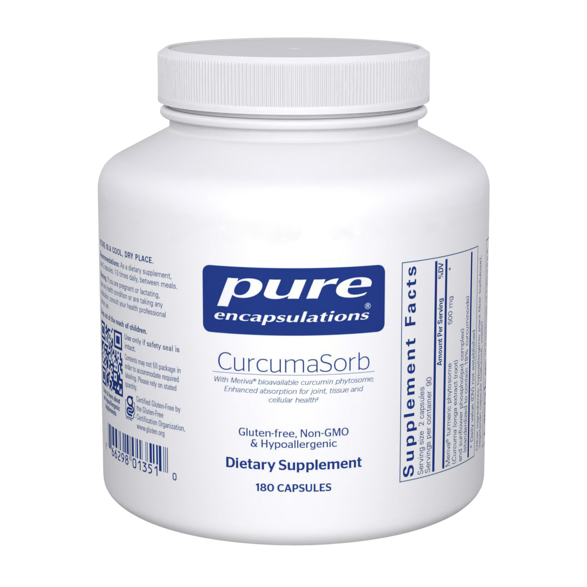 Pure Encapsulations CurcumaSorb 250 mg – Curcumin Phytosome Formula, 180 Capsules