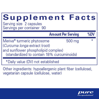 Pure Encapsulations CurcumaSorb 250 mg – Curcumin Phytosome Formula, 180 Capsules