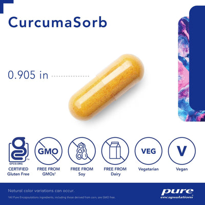 Pure Encapsulations CurcumaSorb 250 mg – Curcumin Phytosome Formula, 180 Capsules