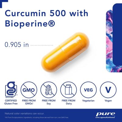 Pure Encapsulations Curcumin 500 with BioPerine 500 mg – Joint and Antioxidant Support, 60 Capsules