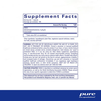 Pure Encapsulations DHEA 10 mg – Low-Dose Hormone Support, 180 Capsules
