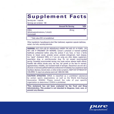 Pure Encapsulations DHEA 25 mg – Hormone Balance Support, 180 Capsules