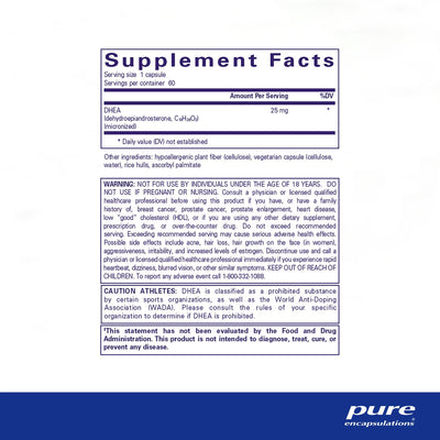 Pure Encapsulations DHEA 25 mg – Hormonal Balance Support, 60 Capsules