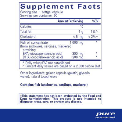 Pure Encapsulations EPA/DHA Essentials – Omega-3 Fish Oil, 90 Capsules