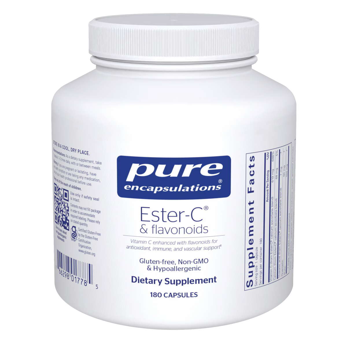 Pure Encapsulations Ester-C & Flavonoids – Buffered Vitamin C Complex, 180 Capsules