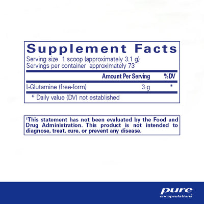 Pure Encapsulations L-Glutamine Powder 3 g – Gut and Muscle Recovery, 8 oz