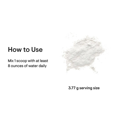 Thorne Magnesium Bisglycinate white powder with text instructions to mix 1 scoop in 8 oz water daily, 3.77 g serving size