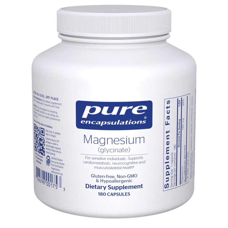Pure Encapsulations Magnesium Glycinate 120 mg – Highly Absorbable Magnesium, 180 Capsules