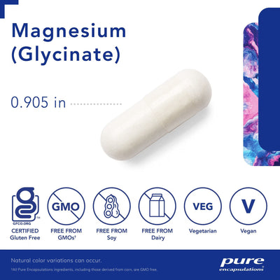 Pure Encapsulations Magnesium Glycinate 120 mg – Gentle Magnesium Mineral, 90 Capsules