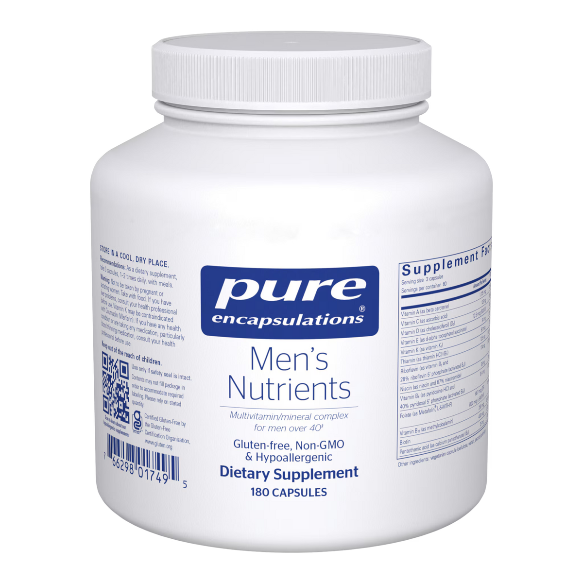 Pure Encapsulations Men's Nutrients – Men's 40+ Multivitamin, 180 Capsules