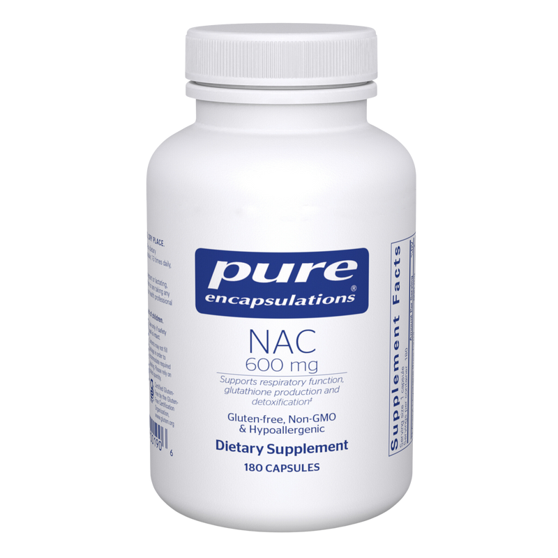 Pure Encapsulations NAC (N-Acetyl-L-Cysteine) 600 mg – Glutathione Precursor Support, 180 Capsules