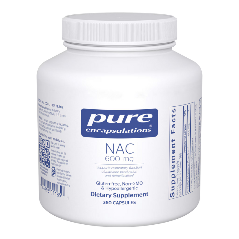 Pure Encapsulations NAC N-Acetyl-L-Cysteine 600 mg – Antioxidant and Liver Support, 360 Capsules