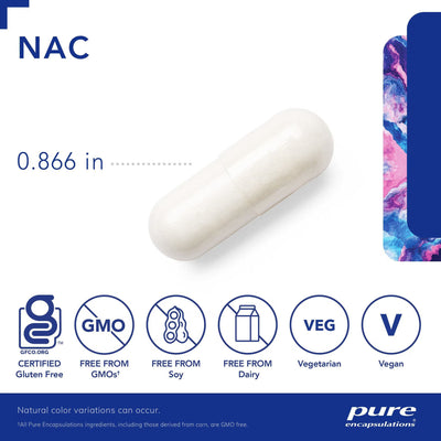 Pure Encapsulations NAC N-Acetyl-L-Cysteine 600 mg – Antioxidant and Liver Support, 90 Capsules