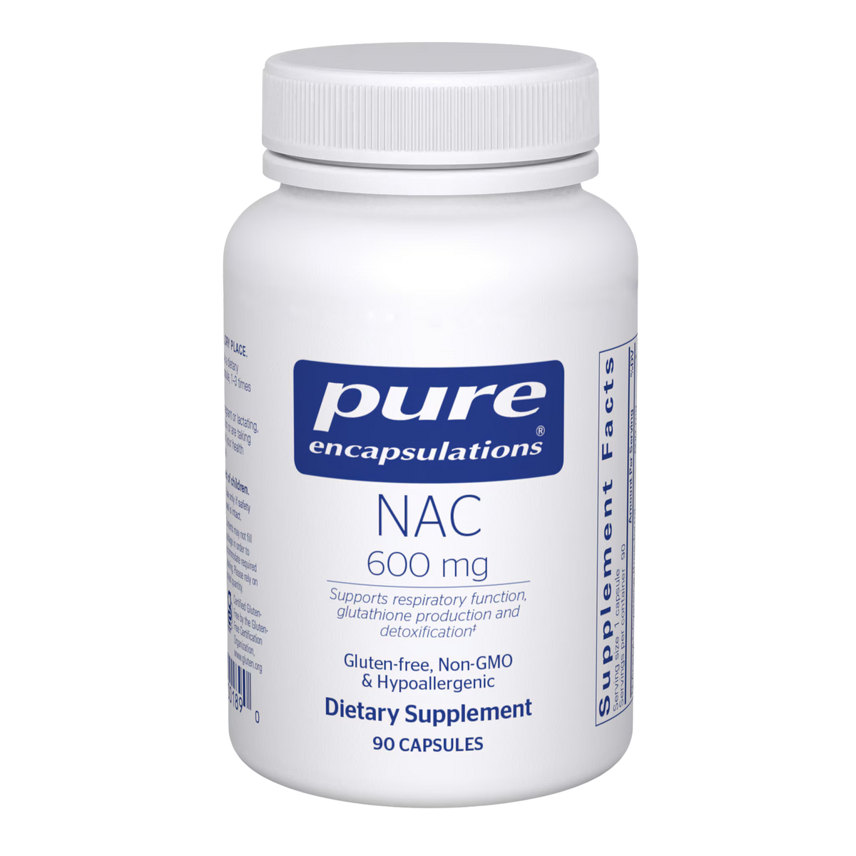 Pure Encapsulations NAC N-Acetyl-L-Cysteine 600 mg – Antioxidant and Liver Support, 90 Capsules