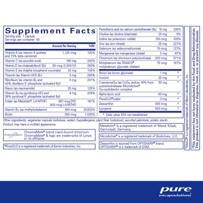 Pure Encapsulations O.N.E. Multivitamin – Once-Daily Multivitamin, 60 Capsules