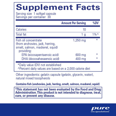 Pure Encapsulations O.N.E. Omega – High-Potency Omega-3 Formula, 30 Capsules