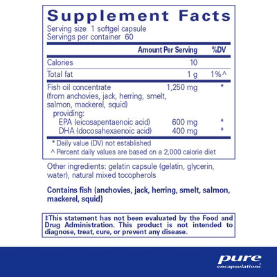 Pure Encapsulations O.N.E. Omega – High-Potency Omega-3 Fish Oil, 60 Capsules